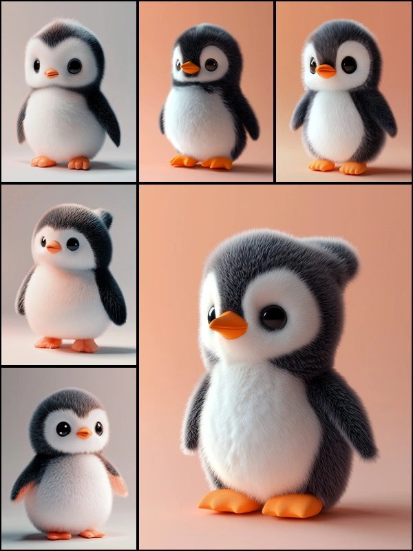 企鹅3D风格