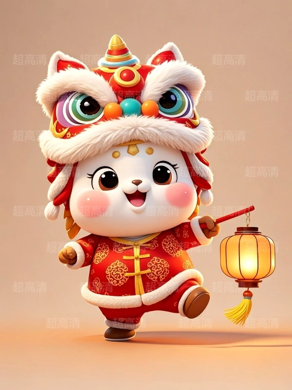 提灯笼马年吉祥物3D