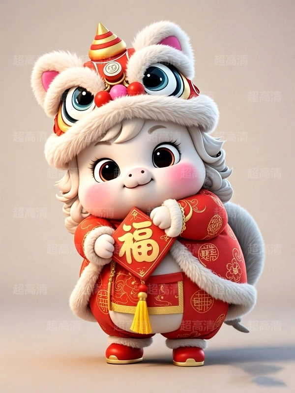 马年吉祥物福字贴