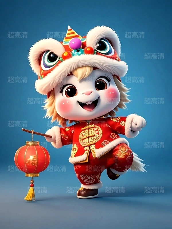 提灯笼马年吉祥物3D