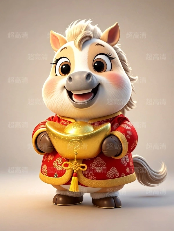 金元宝马年吉祥物3D