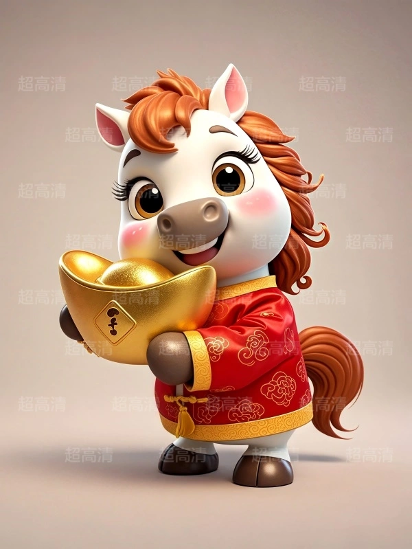 金元宝马年吉祥物3D