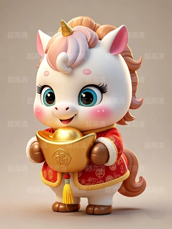 金元宝马年吉祥物3D