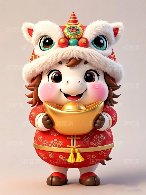 金元宝马年吉祥物3D