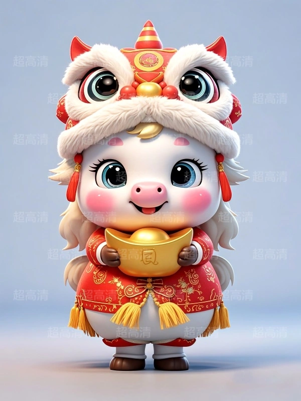 金元宝马年吉祥物3D