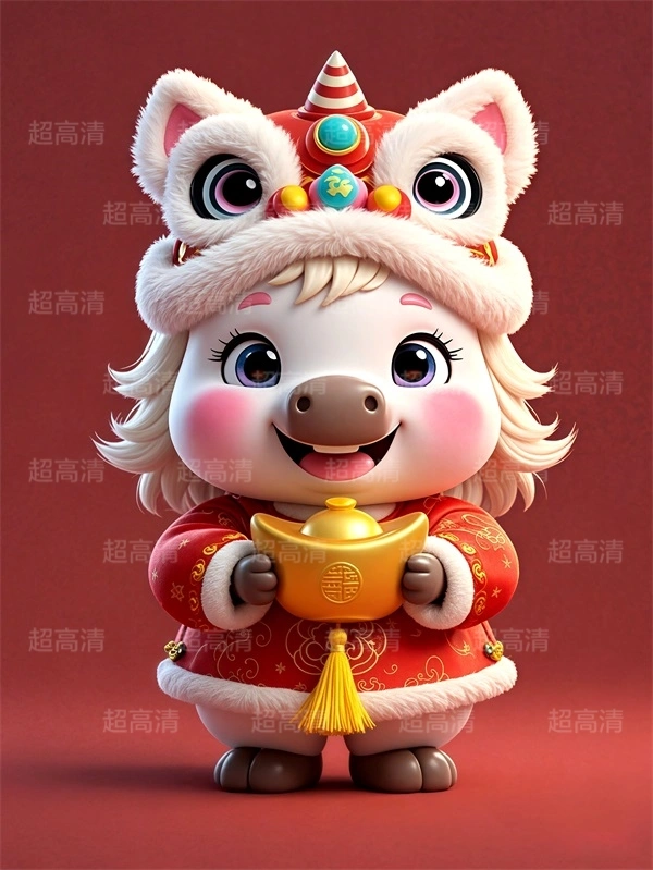 金元宝马年吉祥物3D