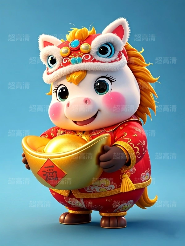 金元宝马年吉祥物3D