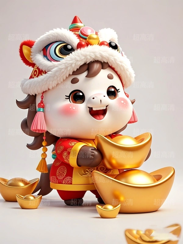 金元宝马年吉祥物3D