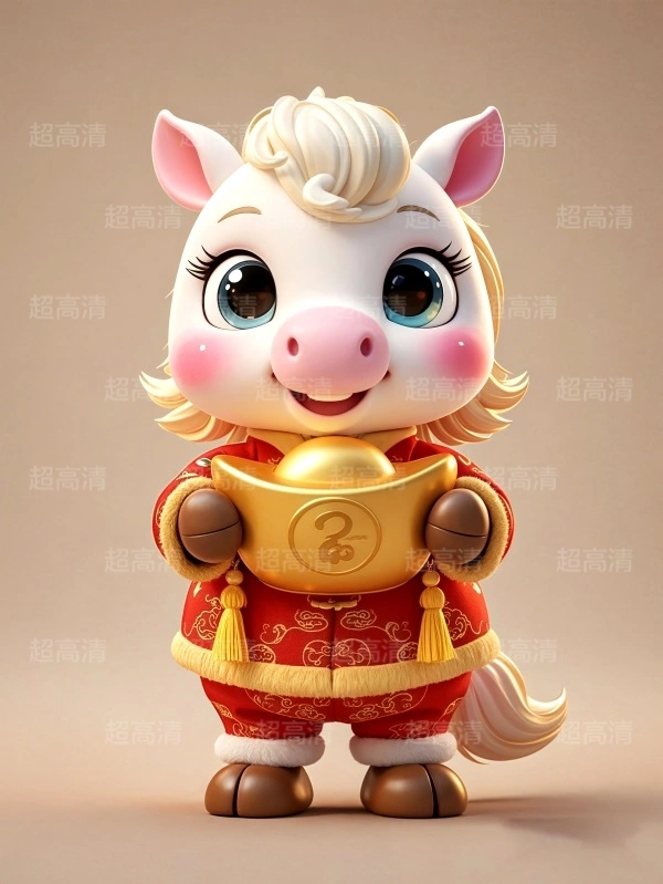 金元宝马年吉祥物3D