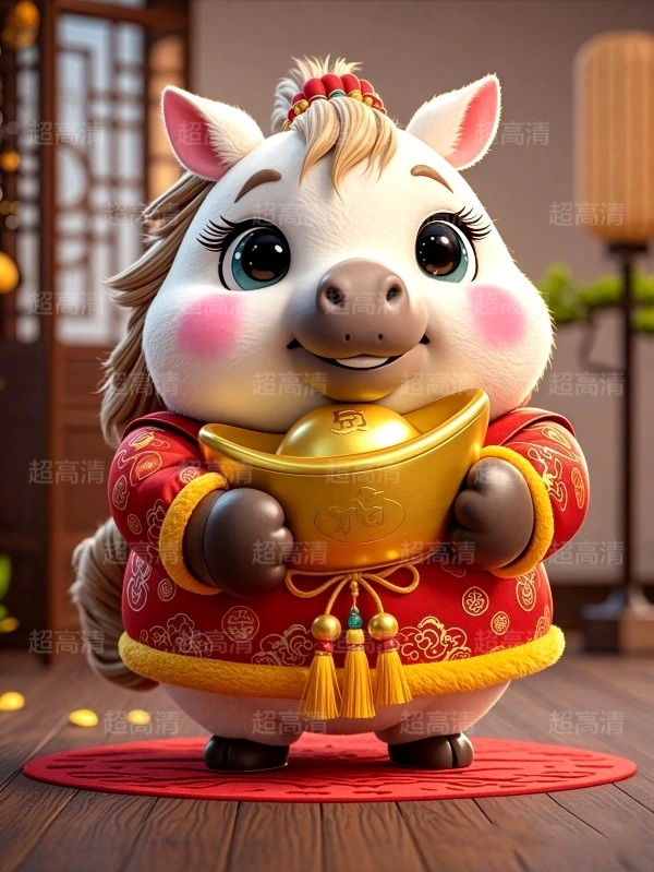 金元宝马年吉祥物3D
