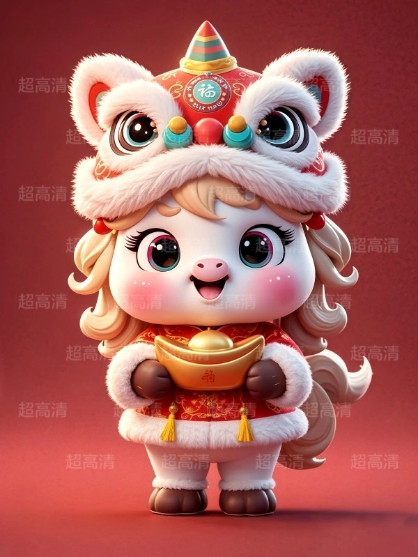 金元宝马年吉祥物3D
