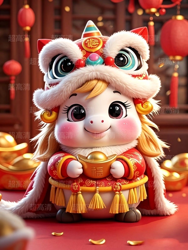 金元宝马年吉祥物3D
