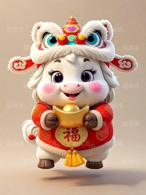 金元宝马年吉祥物3D