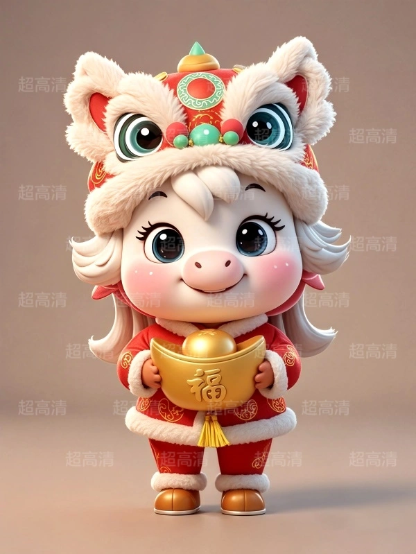 金元宝马年吉祥物3D