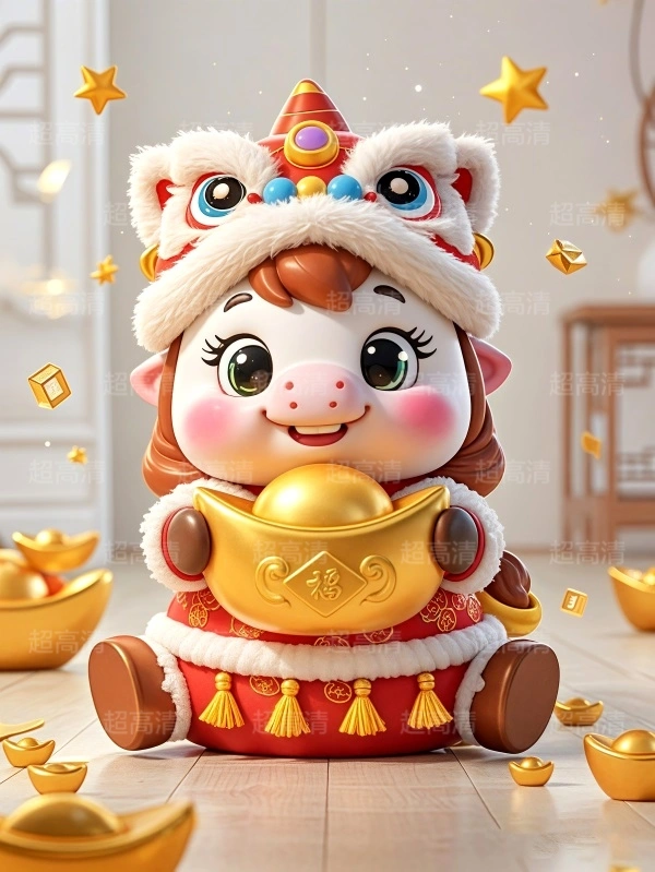 金元宝马年吉祥物3D