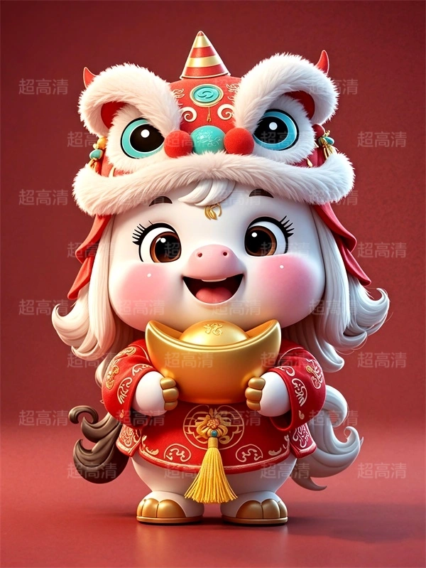 金元宝马年吉祥物3D
