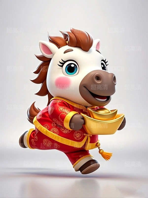 金元宝马年吉祥物3D