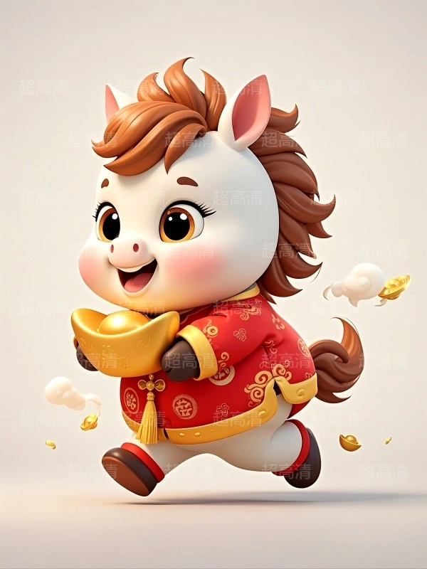 金元宝马年吉祥物3D