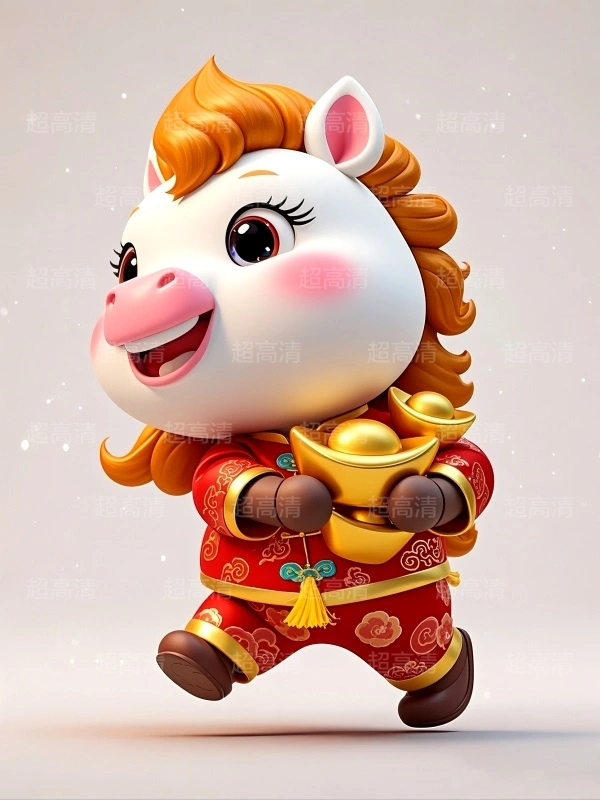 金元宝马年吉祥物3D