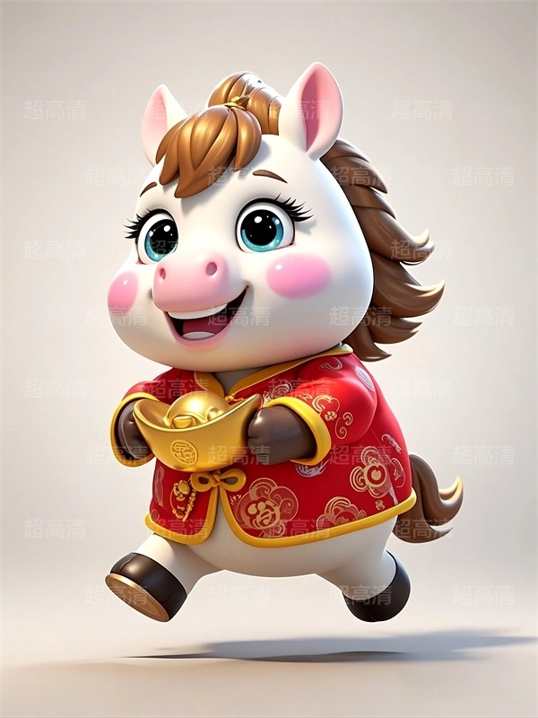 金元宝马年吉祥物3D