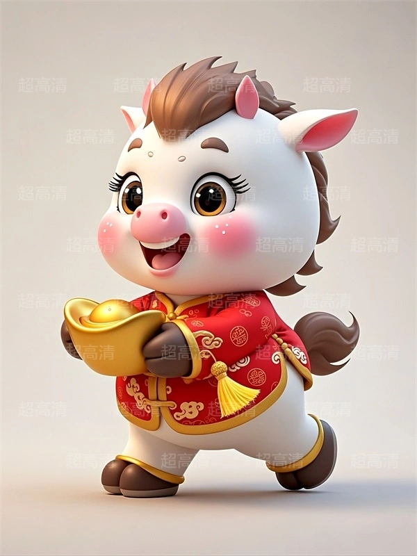 金元宝马年吉祥物3D