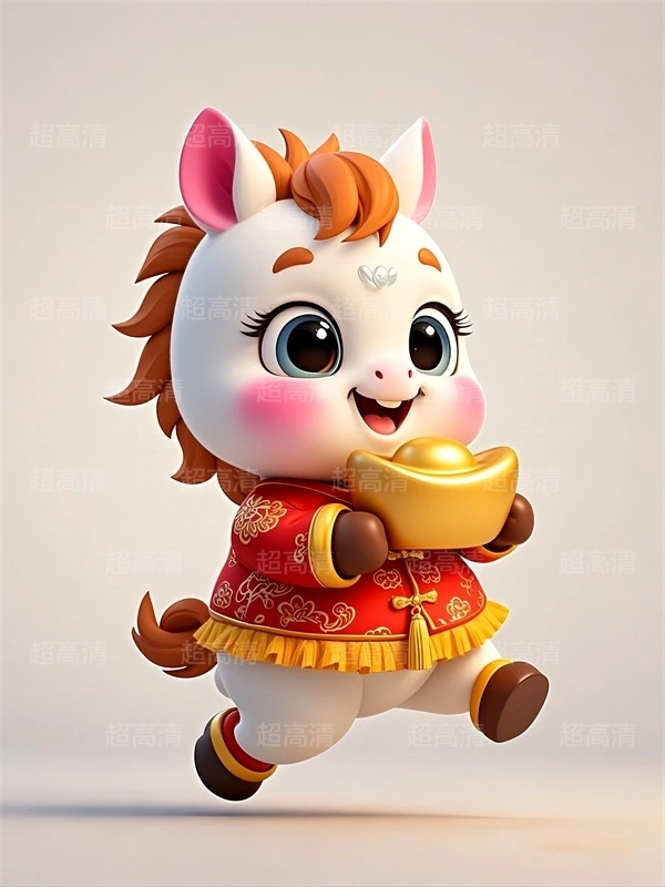 金元宝马年吉祥物3D