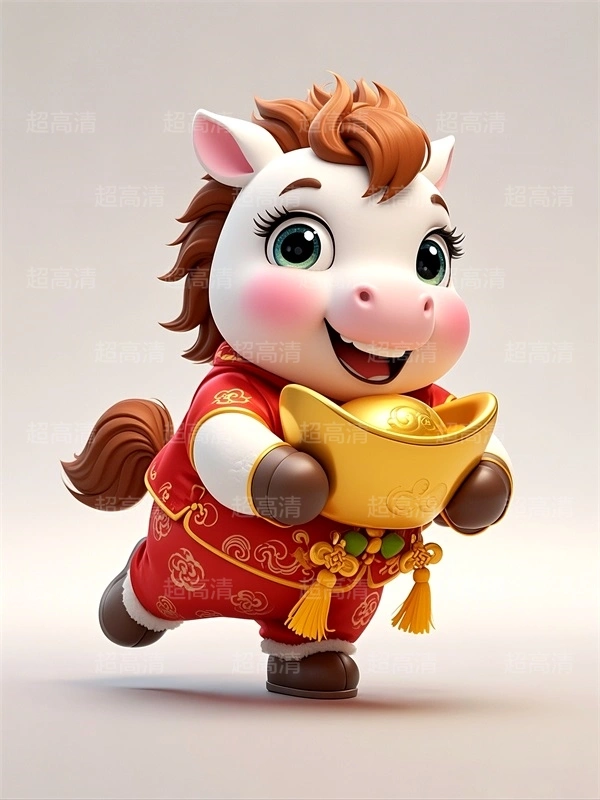 金元宝马年吉祥物3D
