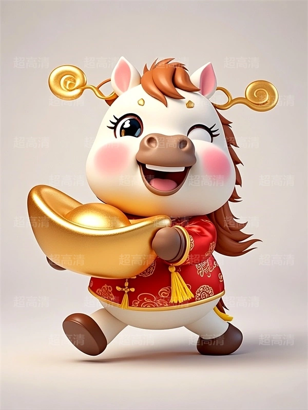 金元宝马年吉祥物3D