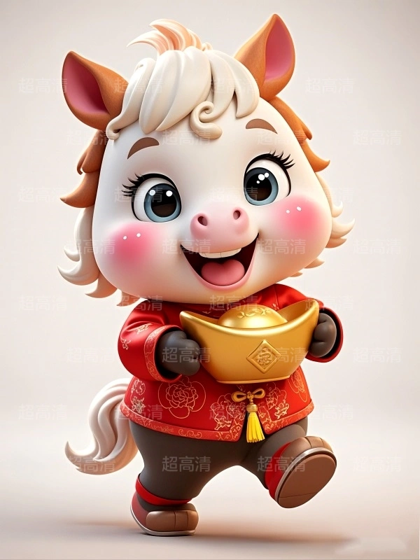 金元宝马年吉祥物3D