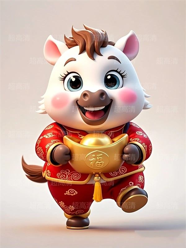 金元宝马年吉祥物3D