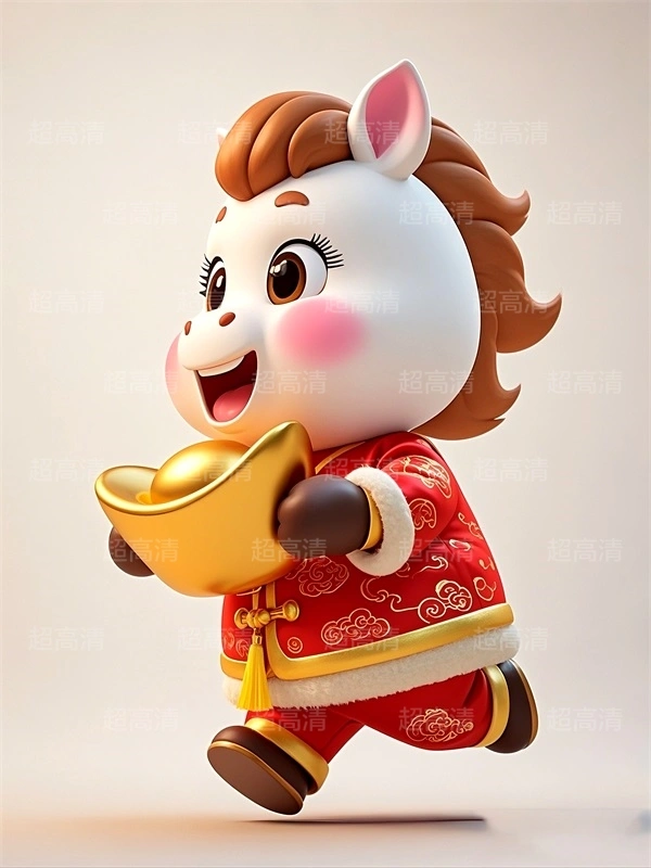 金元宝马年吉祥物3D