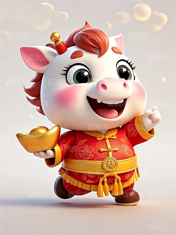 金元宝马年吉祥物3D