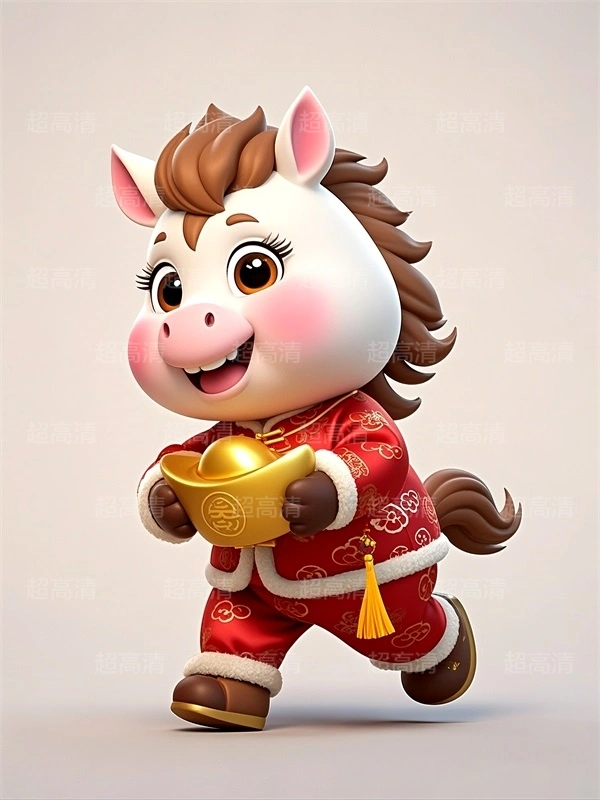 金元宝马年吉祥物3D