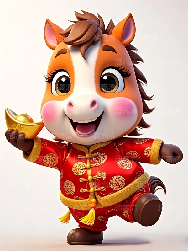 金元宝马年吉祥物3D