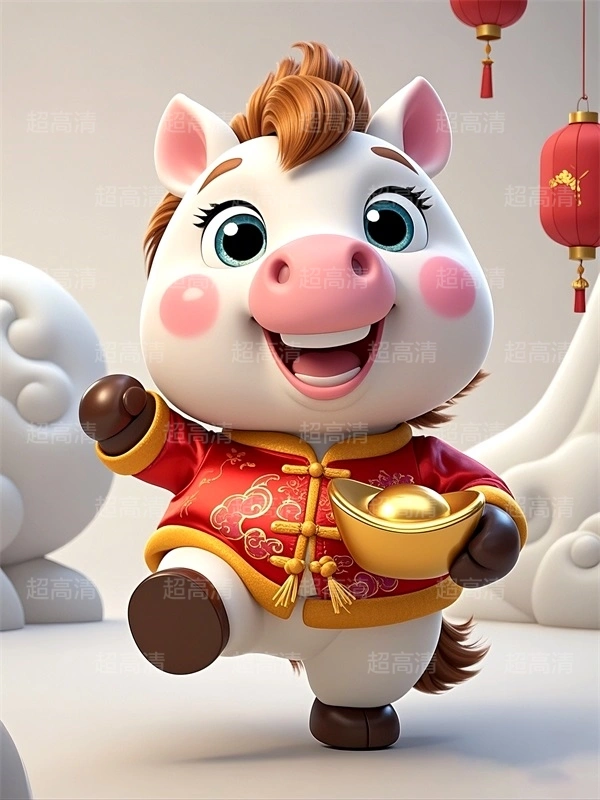 金元宝马年吉祥物3D