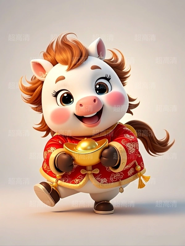 金元宝马年吉祥物3D