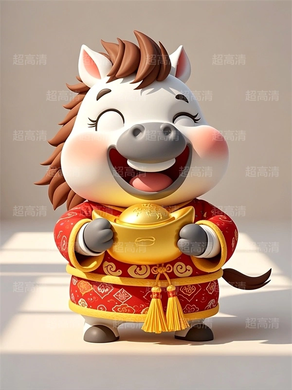 金元宝马年吉祥物3D