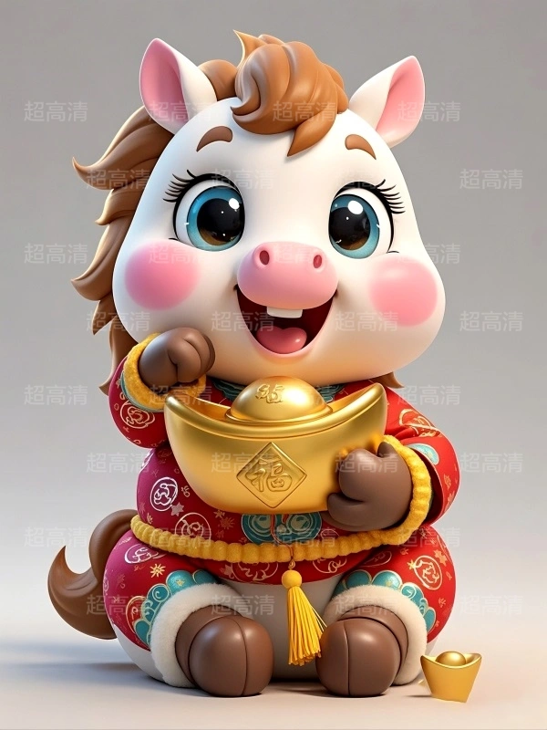 金元宝马年吉祥物3D