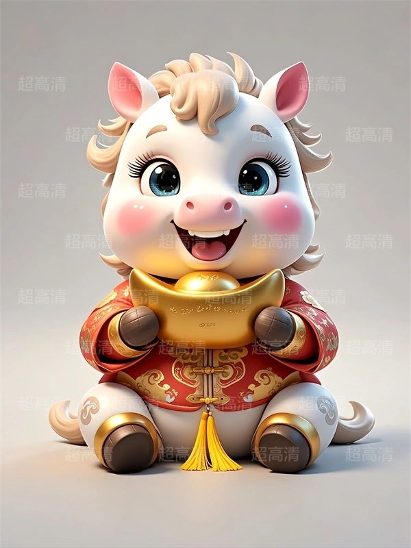金元宝马年吉祥物3D