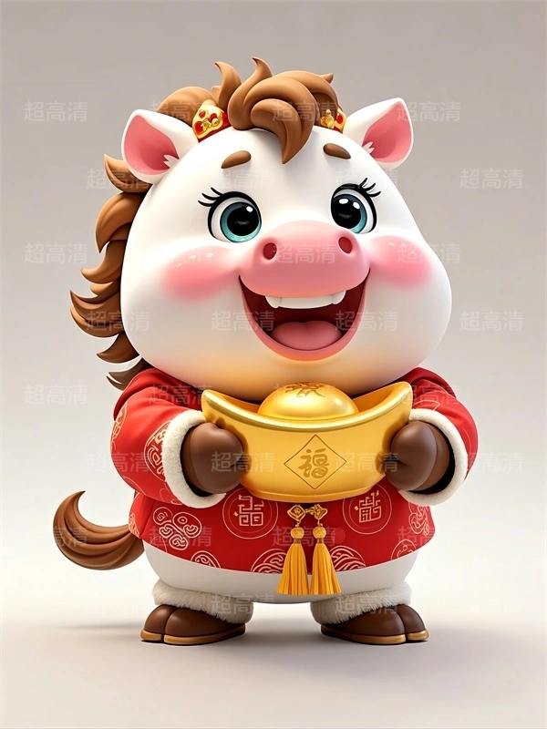 金元宝马年吉祥物3D