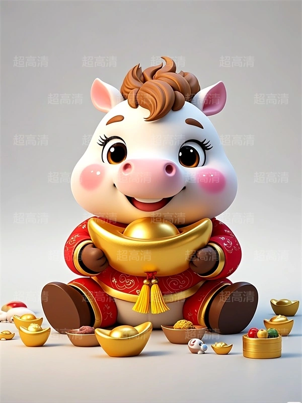 金元宝马年吉祥物3D