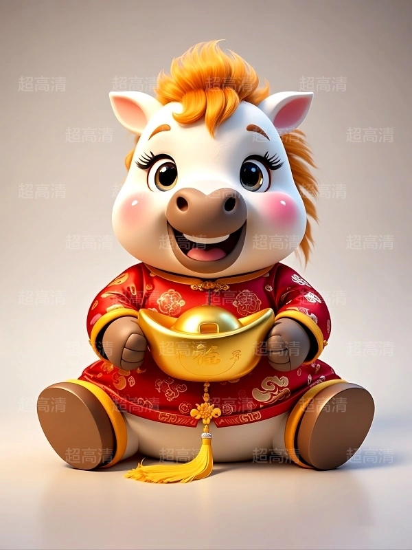 金元宝马年吉祥物3D