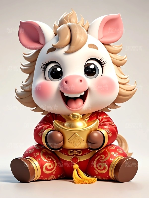 金元宝马年吉祥物3D