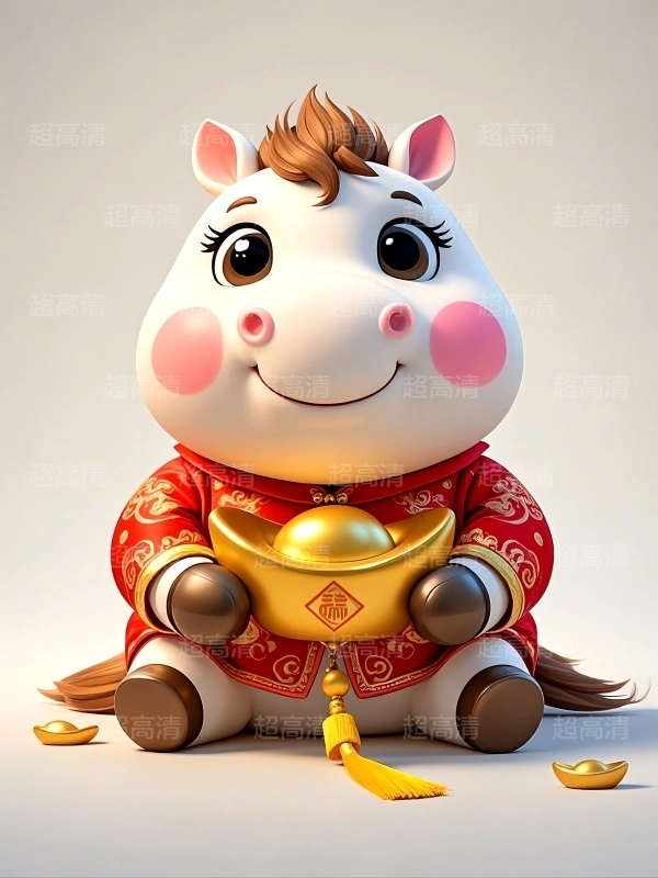 金元宝马年吉祥物3D
