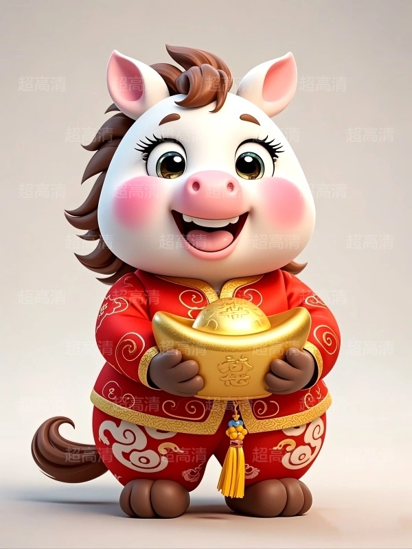 金元宝马年吉祥物3D