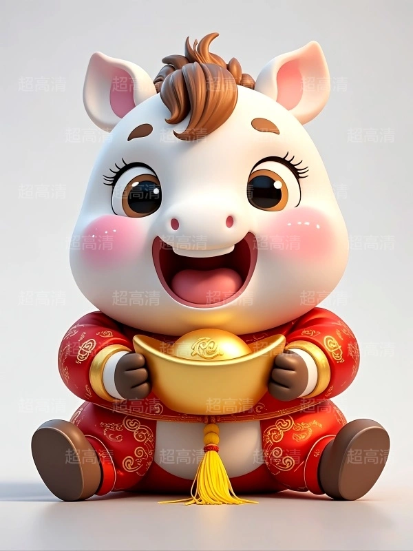 金元宝马年吉祥物3D