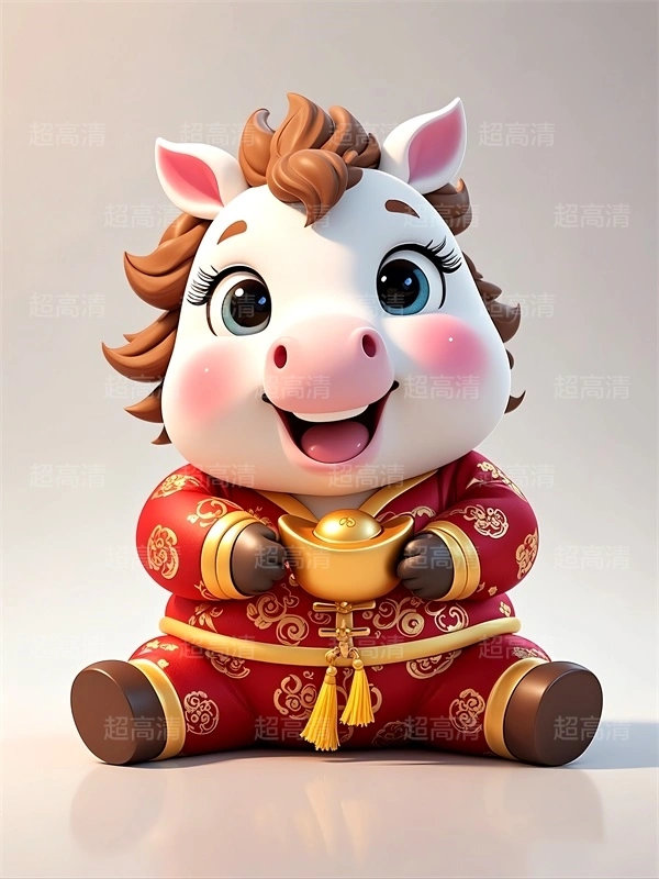 金元宝马年吉祥物3D