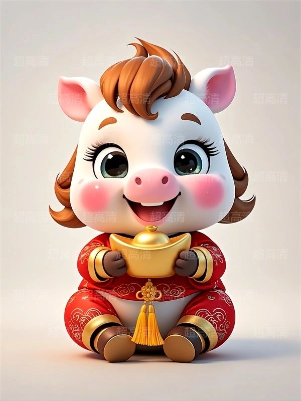 金元宝马年吉祥物3D