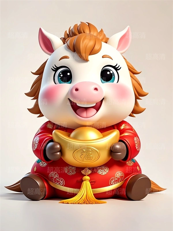 金元宝马年吉祥物3D