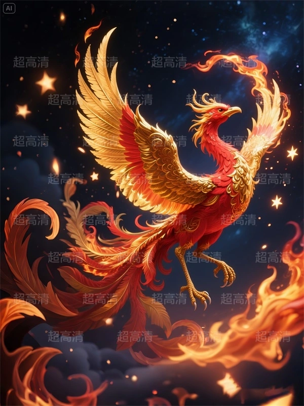 朱雀5 朱雀 青龙 白虎 玄武 四大神兽 中国纹样 瓦当 国风 插画 图案设计 图案纹样设计 中式